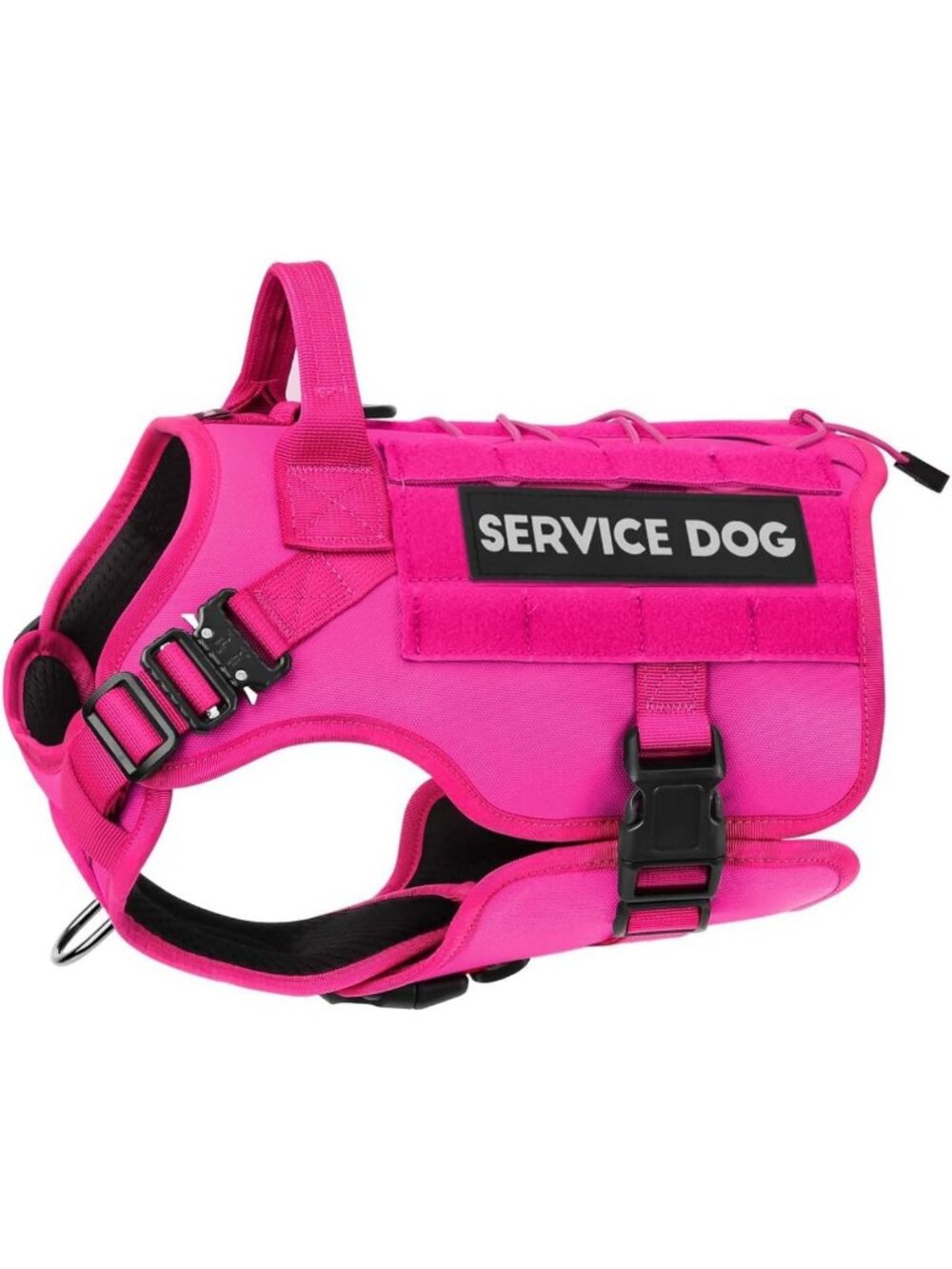 Tactical Dog Harness Vest for Medium Dogs - Adjustable, Comfortable, Pink